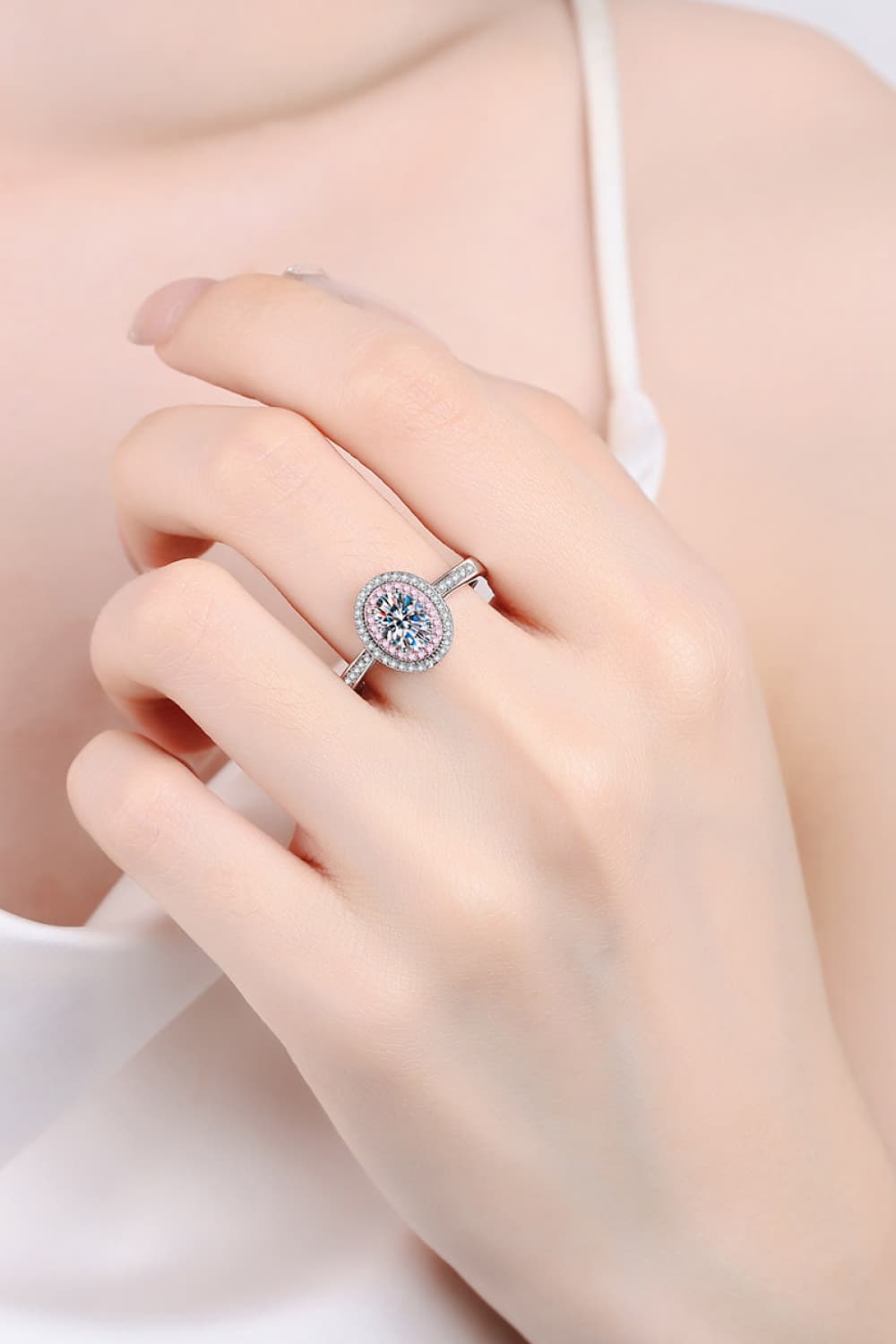 Divine Halo: 1 Carat Moissanite Ring