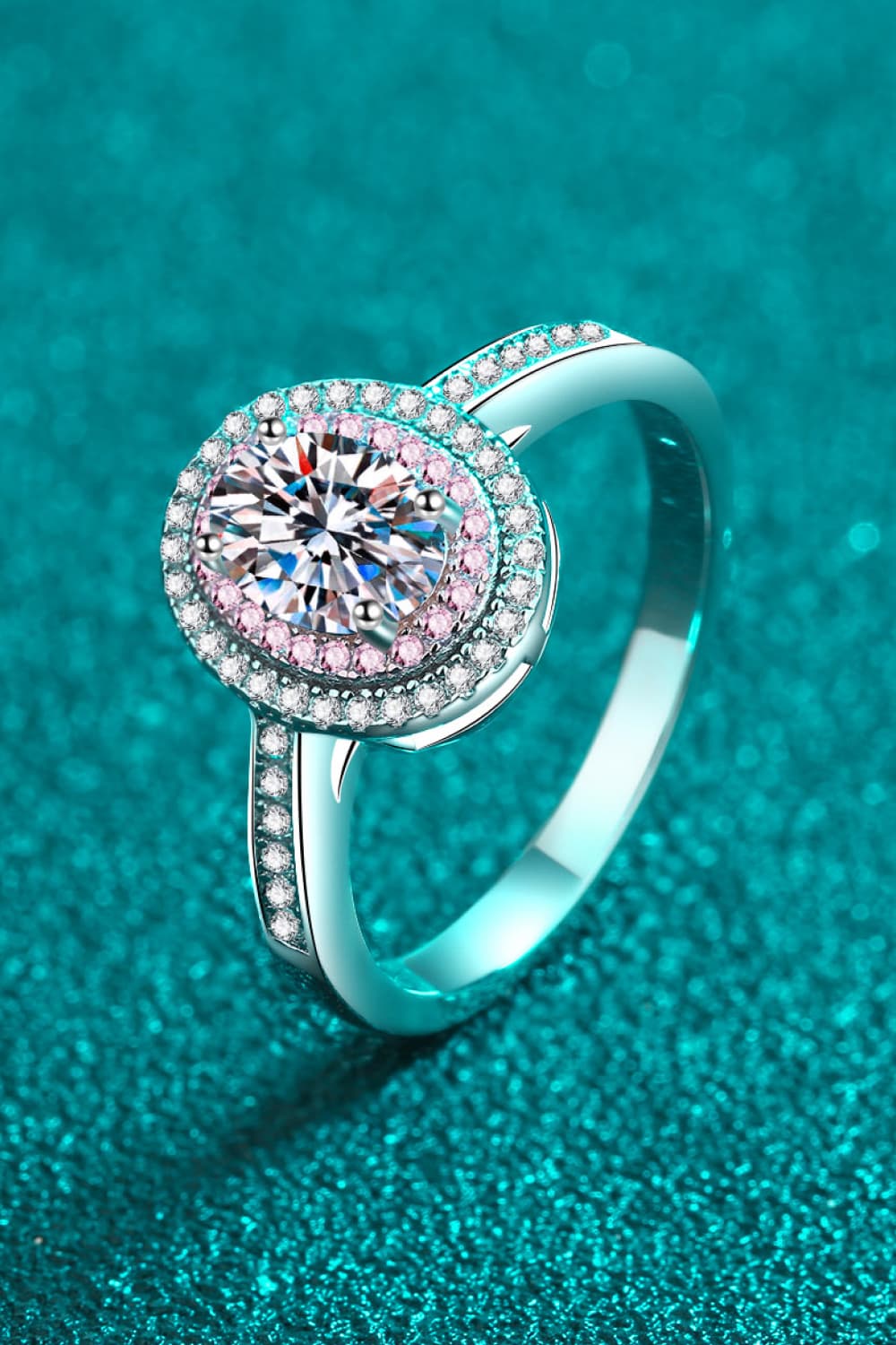Divine Halo: 1 Carat Moissanite Ring