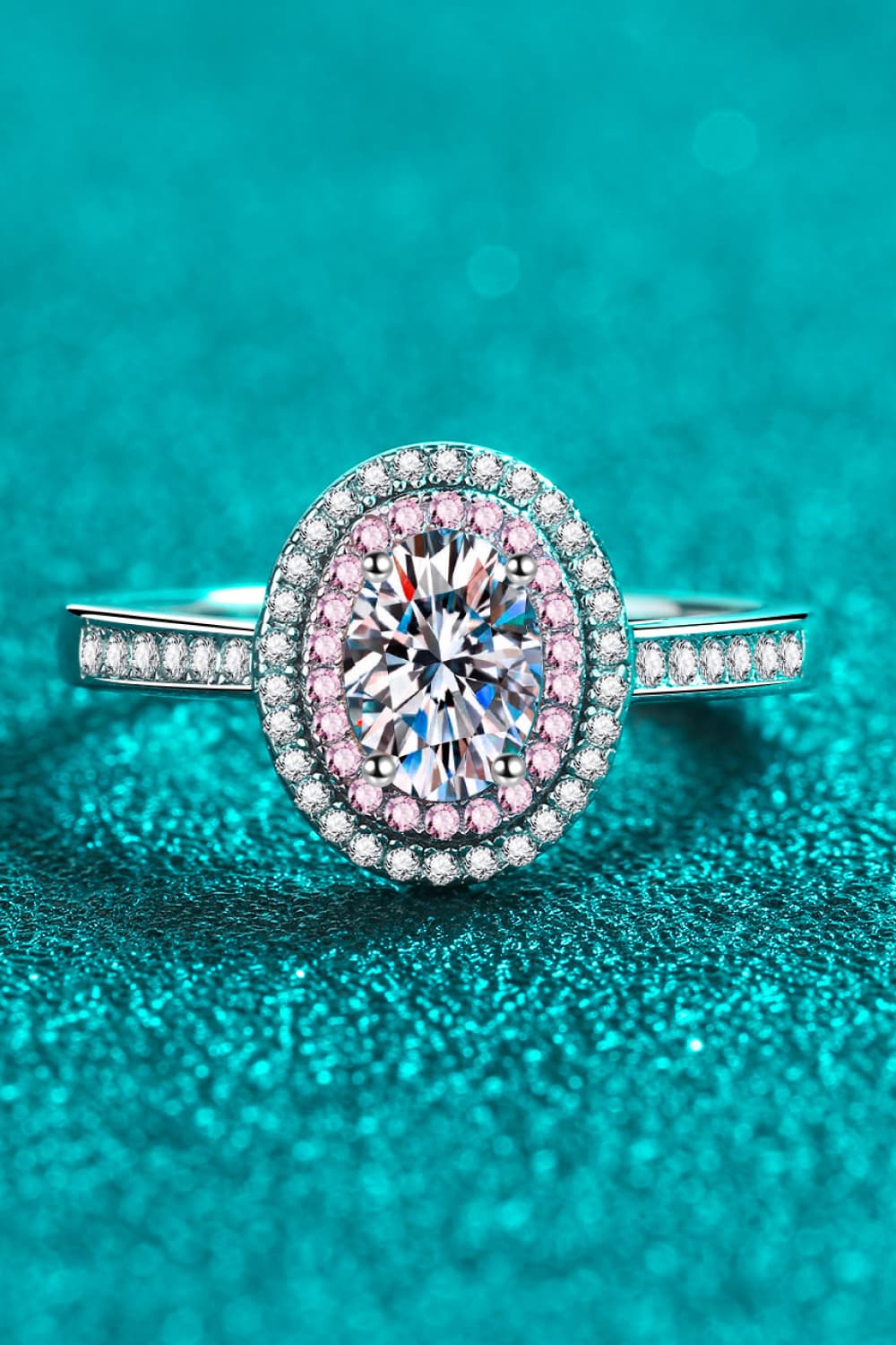 Divine Halo: 1 Carat Moissanite Ring