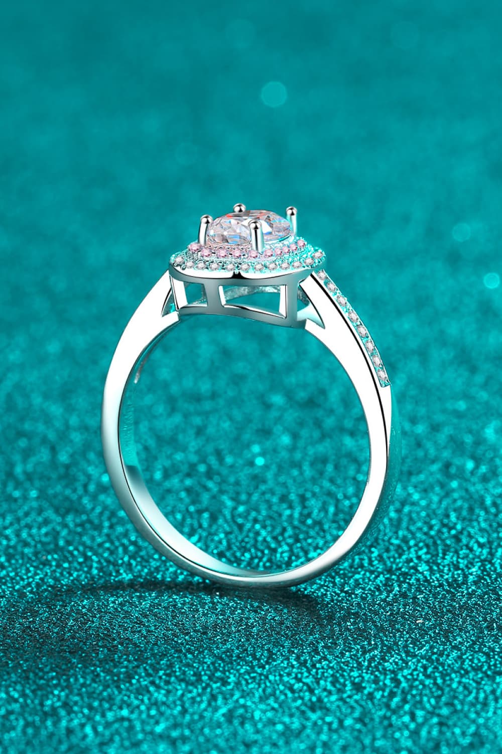 Divine Halo: 1 Carat Moissanite Ring