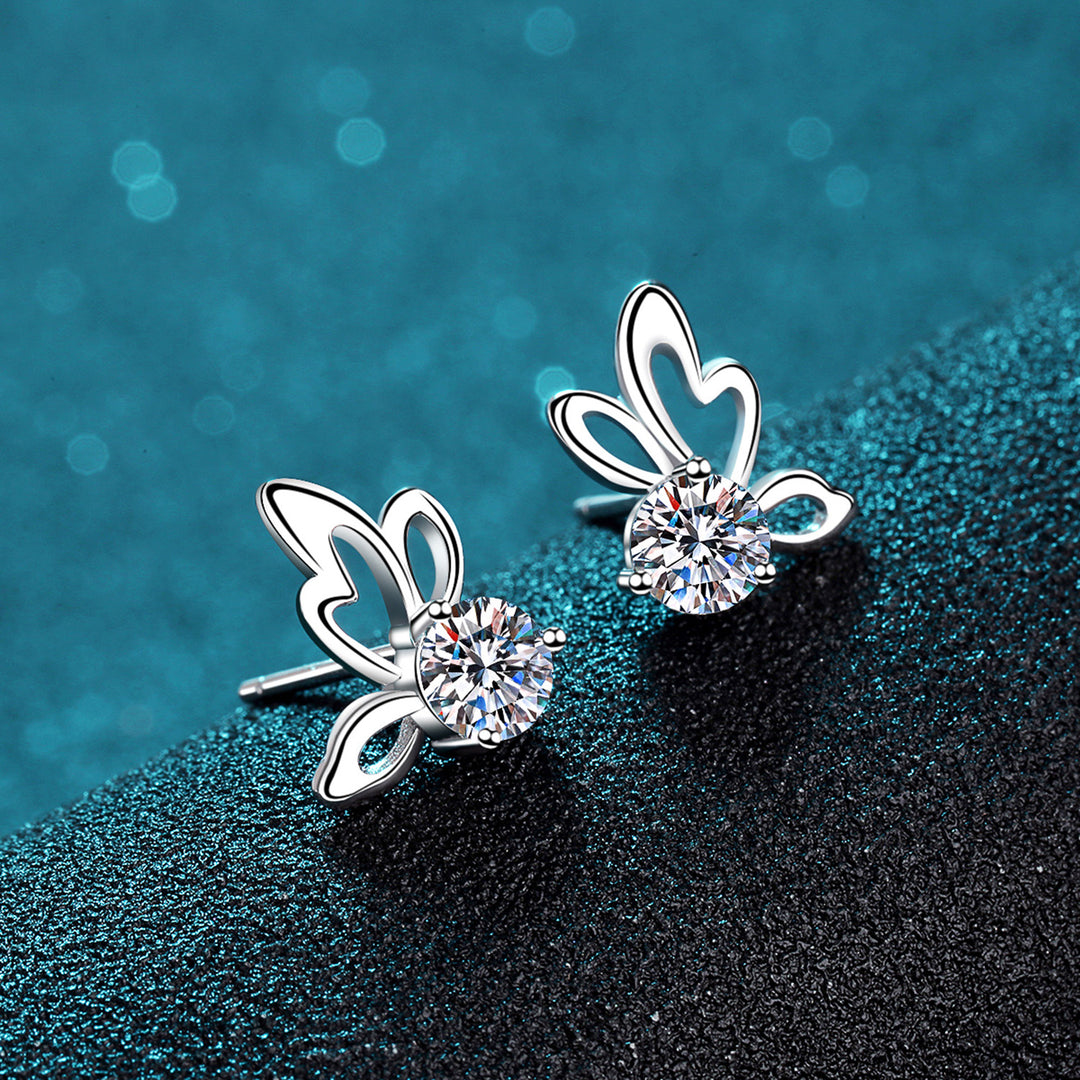 Enchanted Wings: 1 Carat Moissanite Earrings