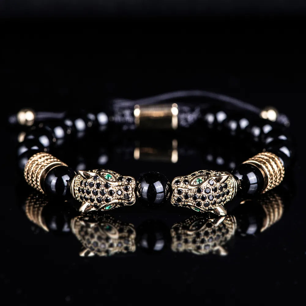 Double Leopard Head Bracelet