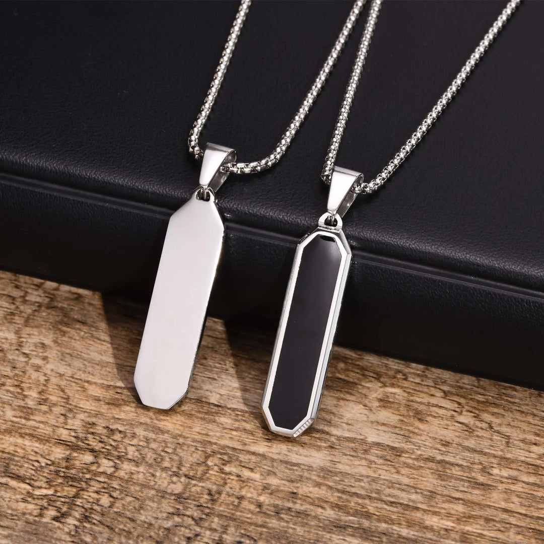 Shiny Darksteel Pendant - Metallic jewelry piece with intricate design, ideal for accessorizing any outfit