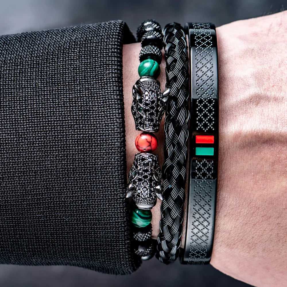 Double Leopard Stripes Bracelet