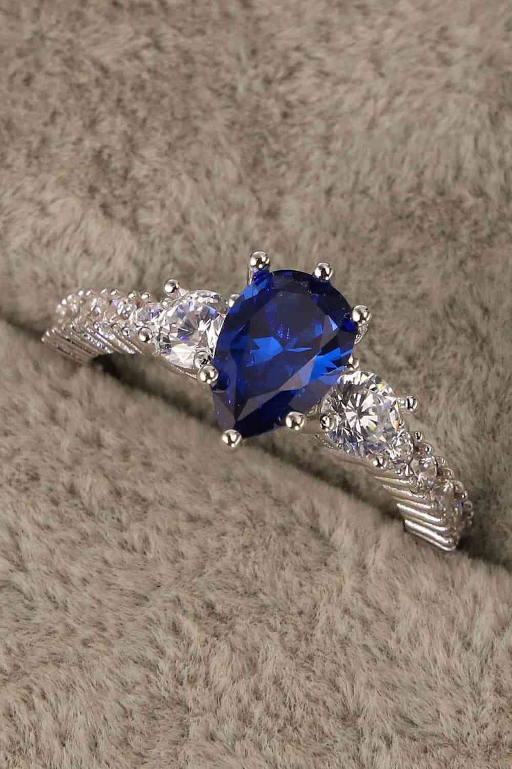 Midnight Majesty: Spinel Pear Shape Ring