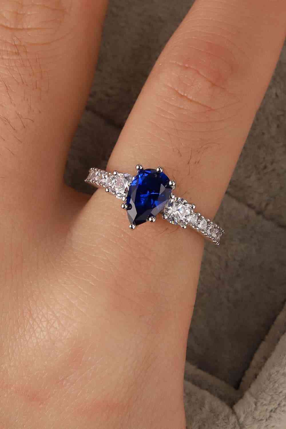 Midnight Majesty: Spinel Pear Shape Ring