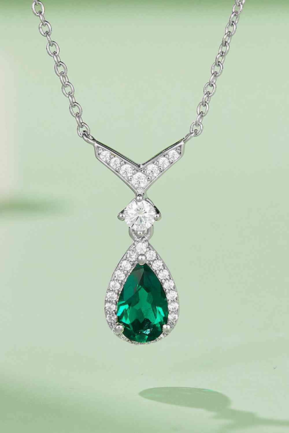 Ethereal Emeralds: Teardrop Pendant