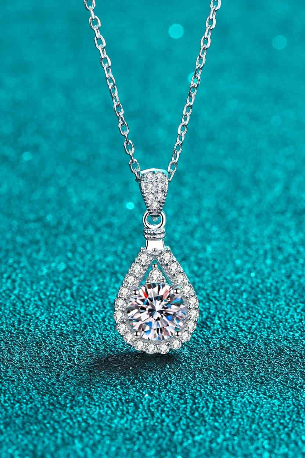 Majesty Teardrop Pendant: 2 Carat Moissanite