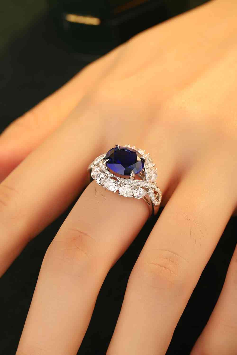 Sapphire Majesty: 5 Carat Sapphire Platinum Engagement Ring