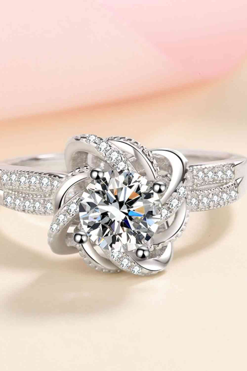 Ethereal Sparkle: 1 Carat Moissanite Ring