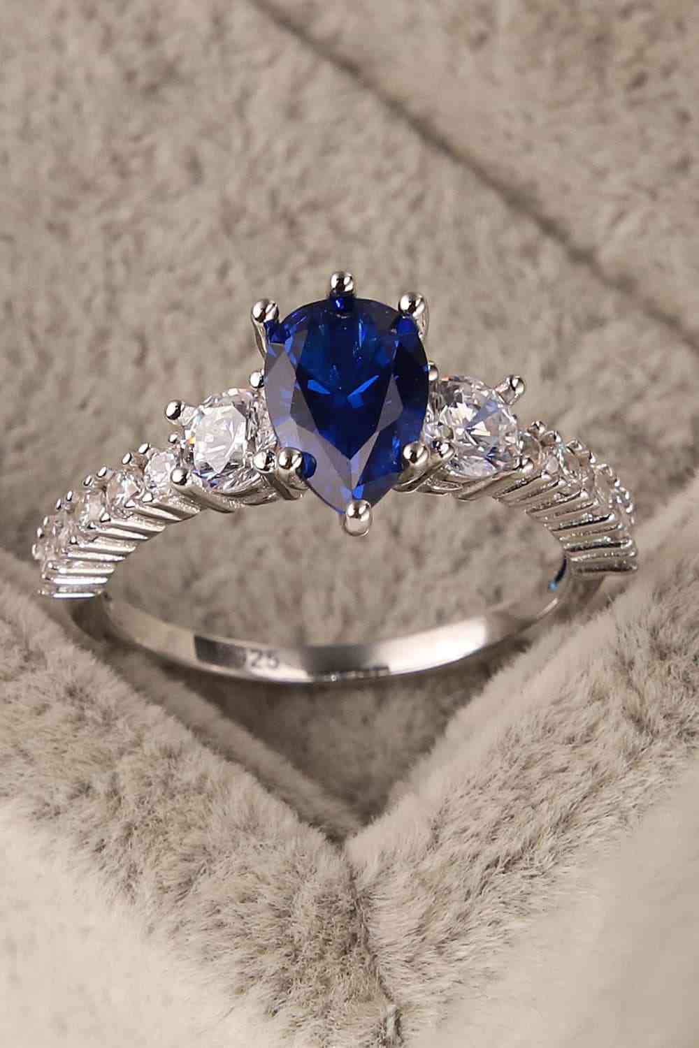 Midnight Majesty: Spinel Pear Shape Ring