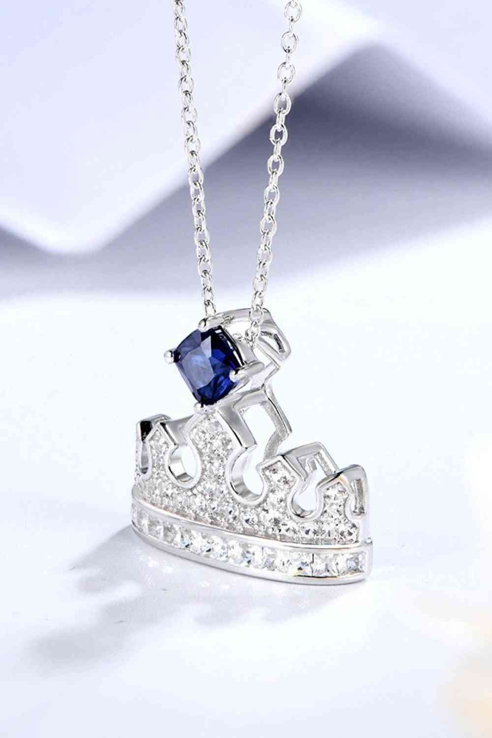 Sapphire Sovereignty: Crown Pendant