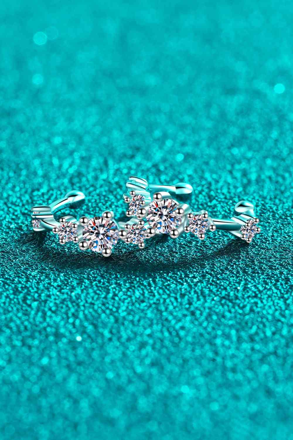Shimmering Twilight: Moissanite Cuff Earrings