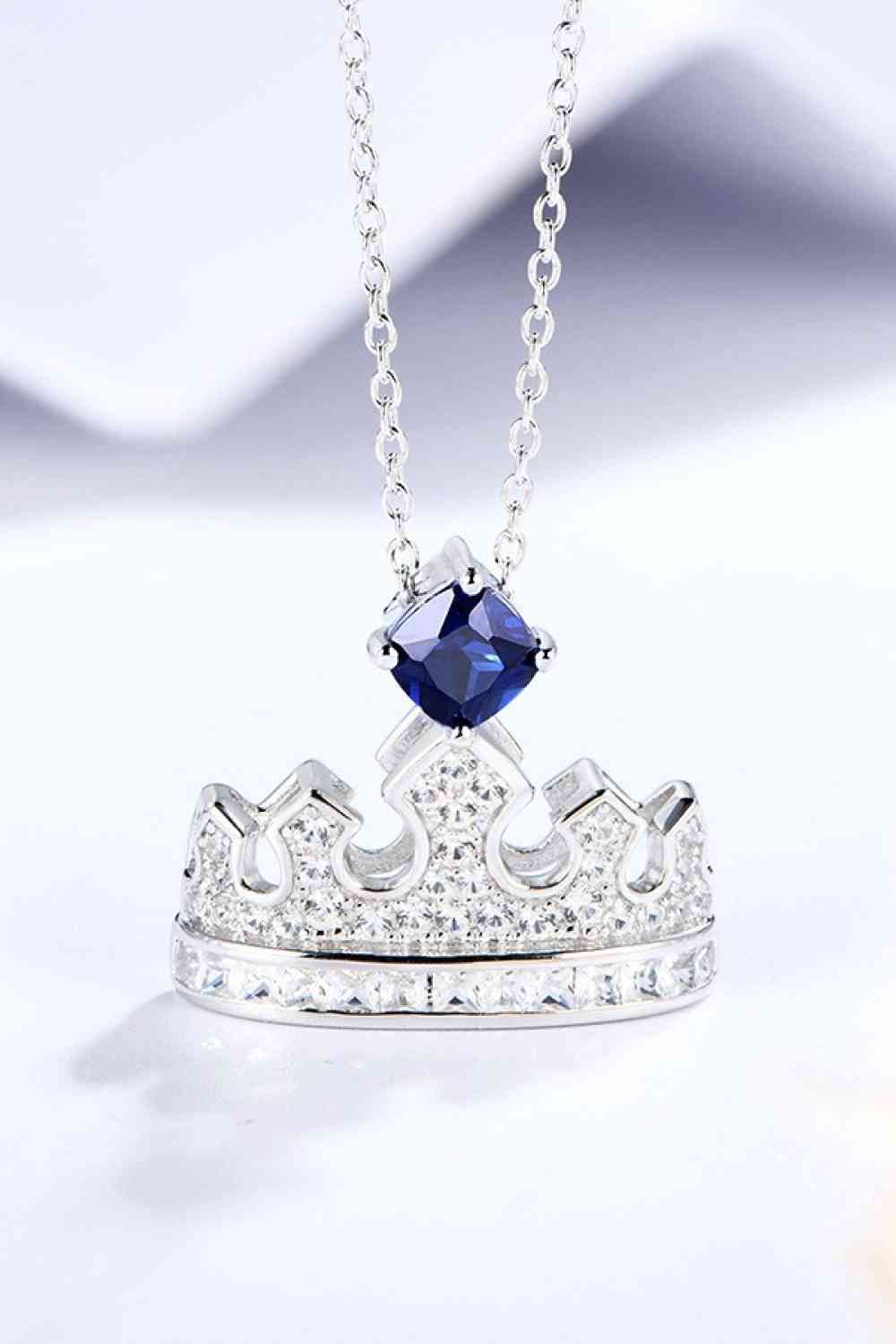 Sapphire Sovereignty: Crown Pendant
