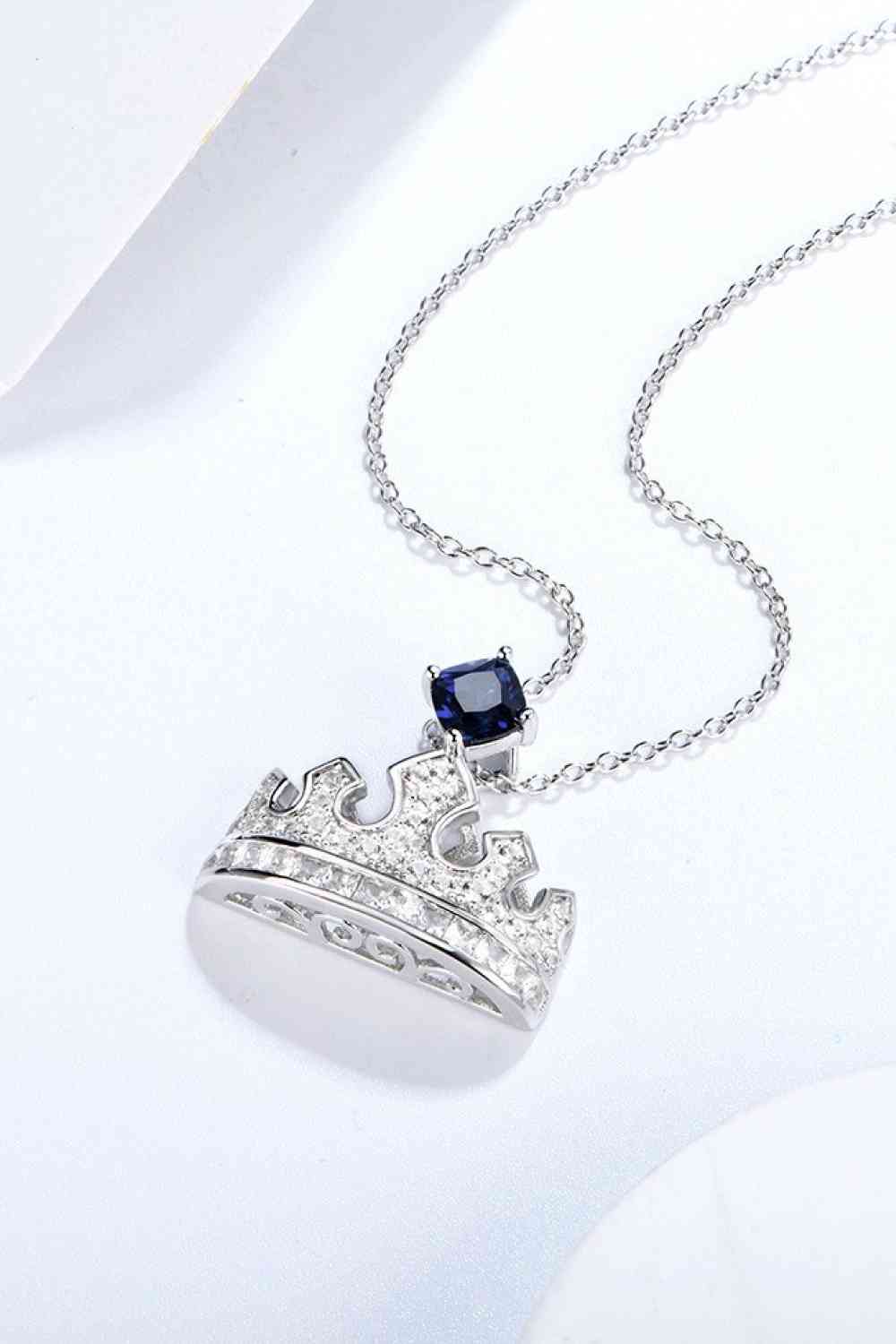 Sapphire Sovereignty: Crown Pendant