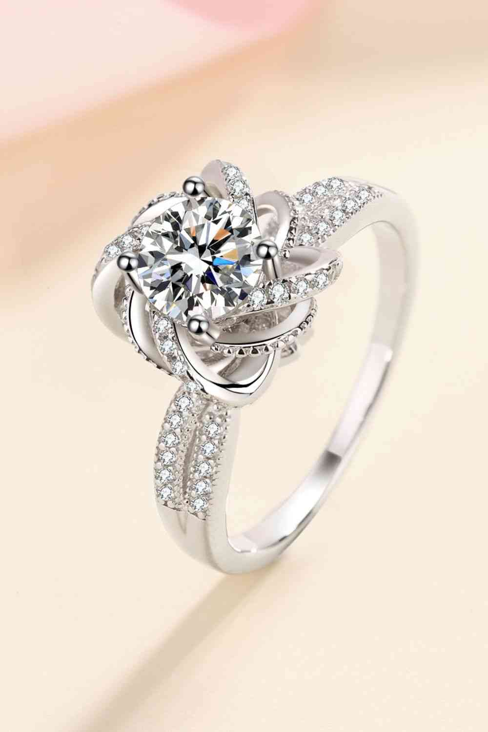 Ethereal Sparkle: 1 Carat Moissanite Ring