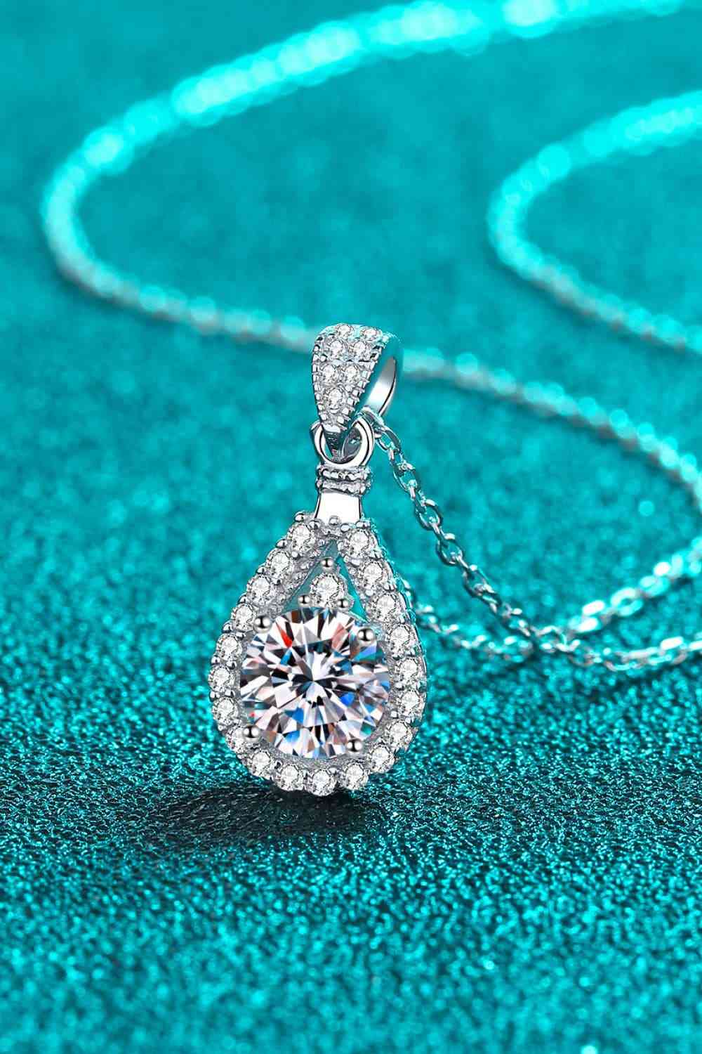 Majesty Teardrop Pendant: 2 Carat Moissanite
