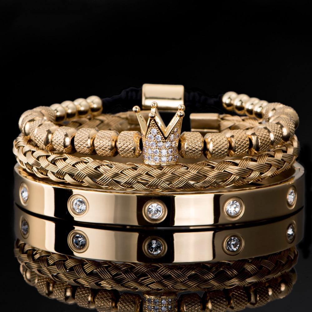 Ares Charm Gold Bracelet Set - Royal Jewlz