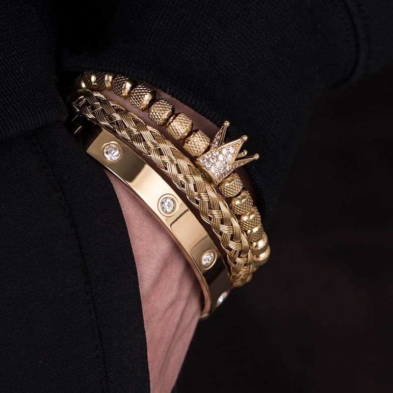 Ares Charm Gold Bracelet Set - Royal Jewlz