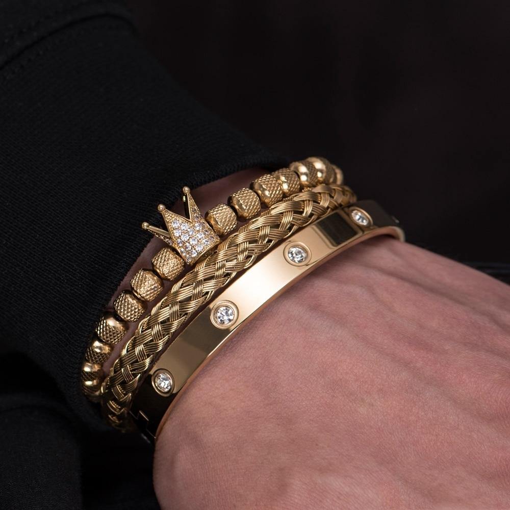 Ares Charm Gold Bracelet Set - Royal Jewlz