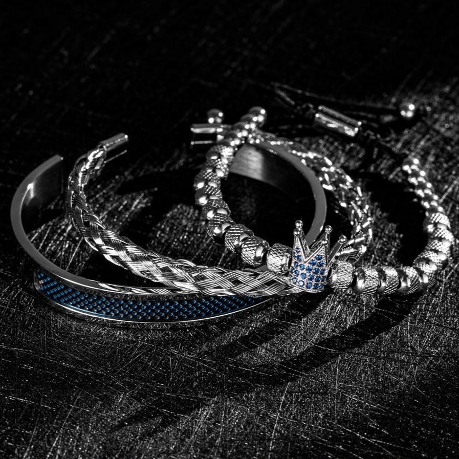 Heracles Crown Blue Luxury Bracelet Set - Royal Jewlz