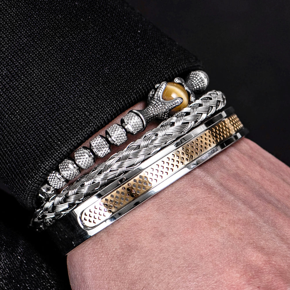 Heracles Eye Gold Luxury Bracelet Set - Royal Jewlz