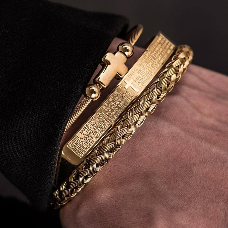 Holy Knight Gold Bracelet Set - Royal Jewlz