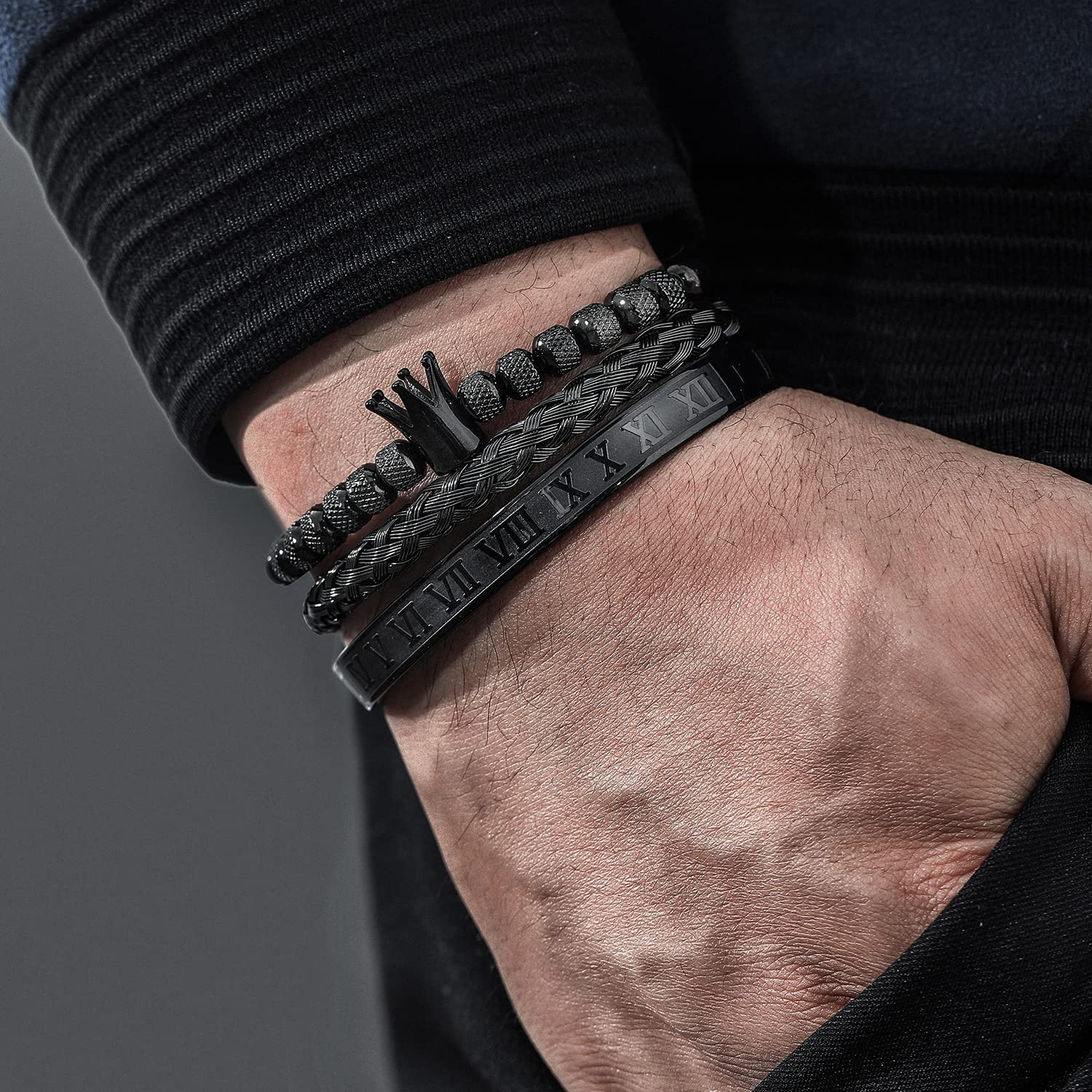 Royal Crown Black Bracelet Set - Royal Jewlz