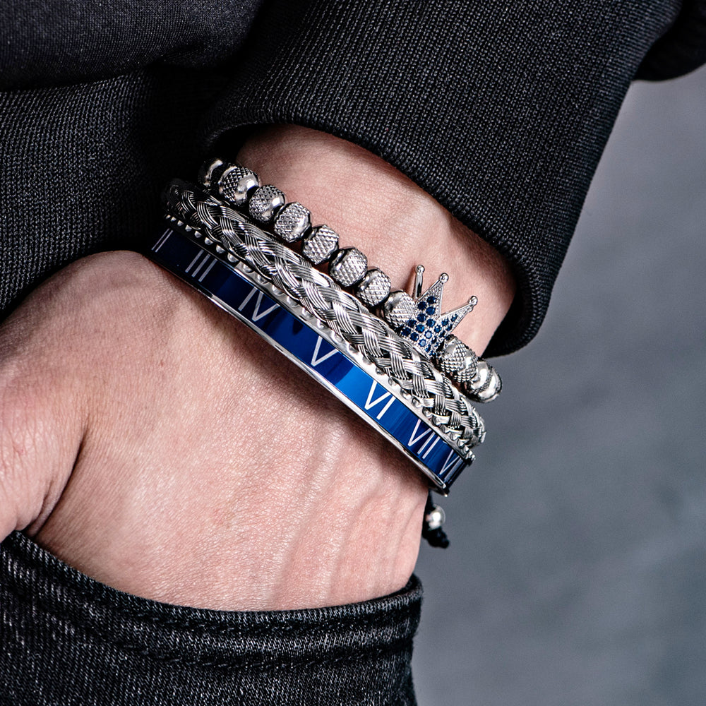 Royal Deluxe Crown Blue Luxury Bracelet Sets- Royal Jewlz