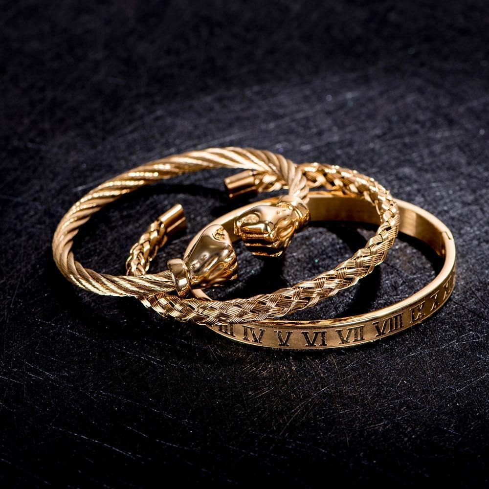 Royal Fist Gold Bracelet Set - Royal Jewlz
