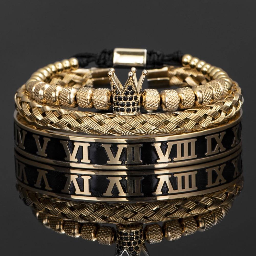 Shadow Royal Crown - Kings Bracelet - 18k gold plated - stainless steel - premium made quality - luxury bracelets - Royal Jewlz