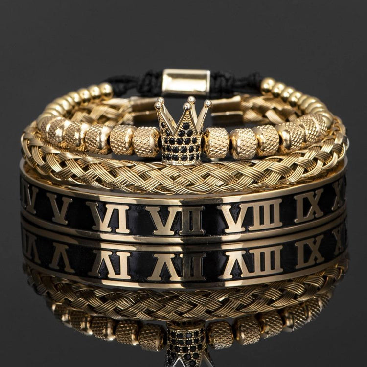 Shadow Royal Crown - Kings Bracelet - 18k gold plated - stainless steel - premium made quality - luxury bracelets - Royal Jewlz