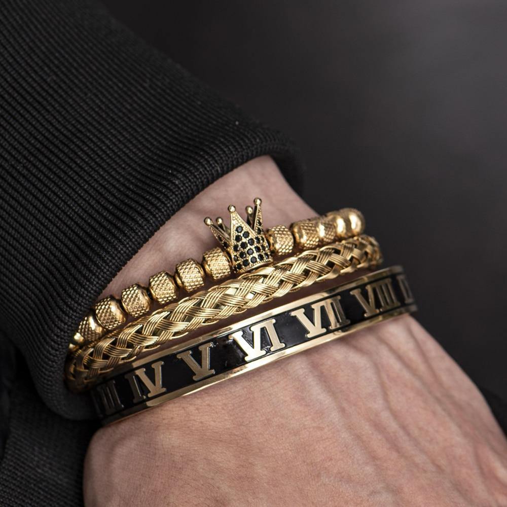 Shadow Royal Crown - Kings Bracelet - 18k gold plated - stainless steel - premium made quality - luxury bracelets - Royal Jewlz