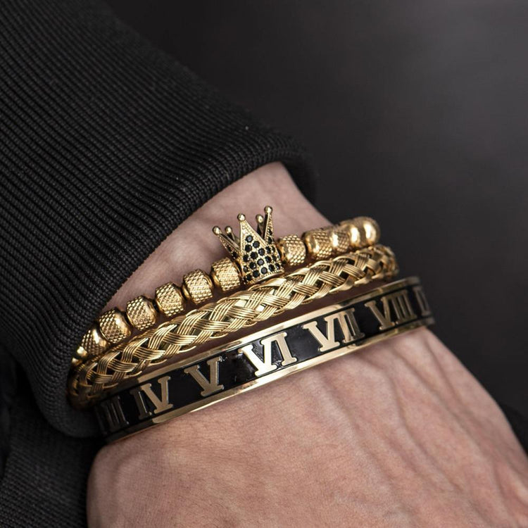 Shadow Royal Crown - Kings Bracelet - 18k gold plated - stainless steel - premium made quality - luxury bracelets - Royal Jewlz