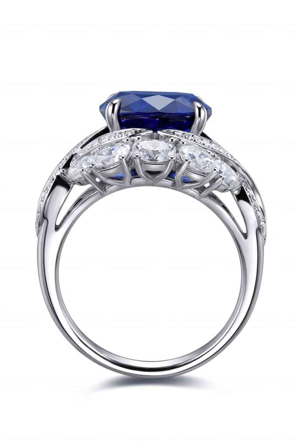 Sapphire Majesty: 5 Carat Sapphire Platinum Engagement Ring