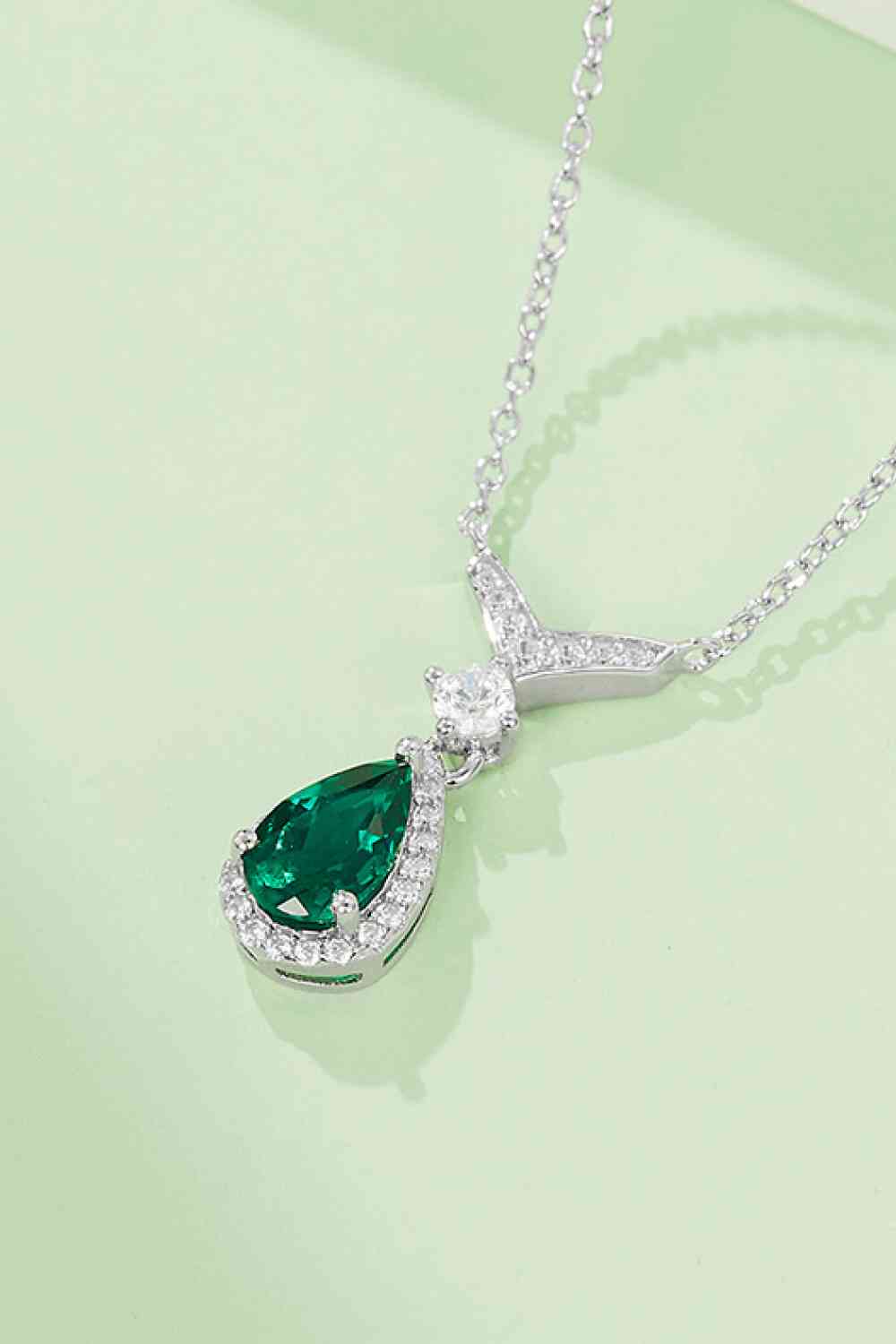 Ethereal Emeralds: Teardrop Pendant