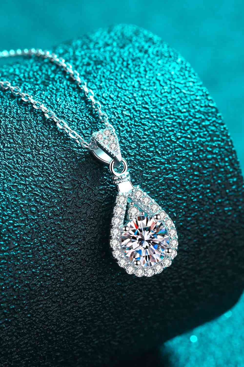 Majesty Teardrop Pendant: 2 Carat Moissanite
